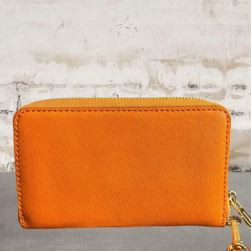 GIVY Michael Kors Orange Studded Wristlet Wallet or Beauty Item - Picture 4 of 7
